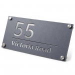 House Number Plaques Personalised House Signs Grey and Silver