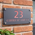 Personalised Address Plaque Mineral Grey With Rose Gold