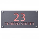 Personalised Address Plaque Mineral Grey With Rose Gold