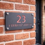 Personalised Address Plaque Mineral Grey With Rose Gold