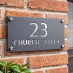 Personalised Address Plaque Mineral Grey With Silver Number