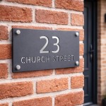 Personalised Address Plaque Mineral Grey With Silver Number