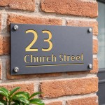 House Number Sign Personalised House Laser Cut Grey Plaque
