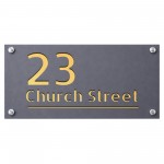 House Number Sign Personalised House Laser Cut Grey Plaque