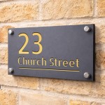House Number Sign Personalised House Laser Cut Grey Plaque