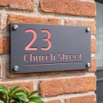 Personalised House Number Sign Laser Cut Rose Gold Plaque
