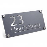 Personalised House Number Sign Laser Cut Silver Plaque