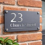 Personalised House Number Sign Laser Cut Silver Plaque