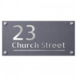 Personalised House Number Sign Laser Cut Silver Plaque