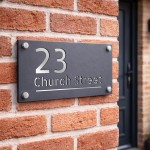 Personalised House Number Sign Laser Cut Silver Plaque