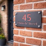 Personalised Address Sign For Outside Grey With Rose Gold