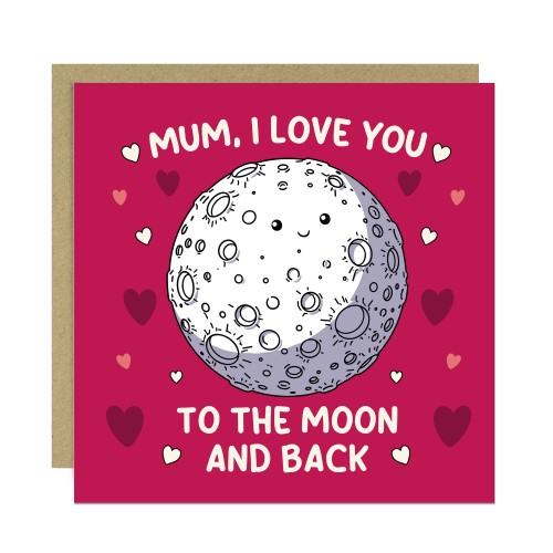 Cute Card For Mums Birthday With Kraft Envelope I Love You Card
