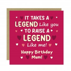 Card For Mums Birthday With Kraft Envelope RAISE A LEGEND Card