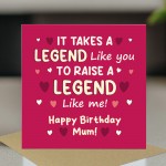 Card For Mums Birthday With Kraft Envelope RAISE A LEGEND Card Card For Mums Birthday With Kraft Envelope RAISE A LEGEND Card