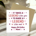 Joke Card For Mums Birthday With Kraft Envelope RAISE A LEGEND
