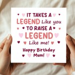 Joke Card For Mums Birthday With Kraft Envelope RAISE A LEGEND