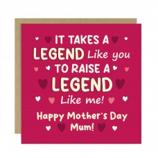 Joke Card For Mum On Mothers Day With Envelope RAISE A LEGEND