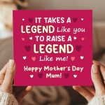 Joke Card For Mum On Mothers Day With Envelope RAISE A LEGEND Joke Card For Mum On Mothers Day With Envelope RAISE A LEGEND