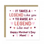 Funny Card For Mum On Mothers Day With Envelope RAISE A LEGEND Funny Card For Mum On Mothers Day With Envelope RAISE A LEGEND