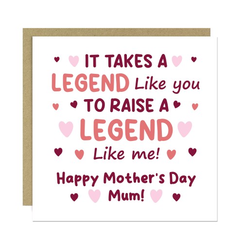 Funny Card For Mum On Mothers Day With Envelope RAISE A LEGEND Funny Card For Mum On Mothers Day With Envelope RAISE A LEGEND