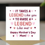 Funny Card For Mum On Mothers Day With Envelope RAISE A LEGEND Funny Card For Mum On Mothers Day With Envelope RAISE A LEGEND