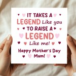 Funny Card For Mum On Mothers Day With Envelope RAISE A LEGEND Funny Card For Mum On Mothers Day With Envelope RAISE A LEGEND