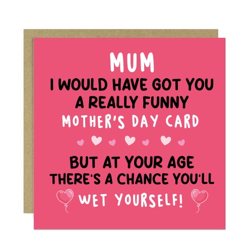 Rude Mothers Day Card Funny Card For Mum On Mothers Day