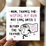 Funny Mothers Day Card Rude Card For Mum On Mothers Day