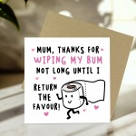 Funny Mothers Day Card Rude Card For Mum Birthday