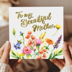 Mother's Day Card To My Beautiful Mother With Kraft Envelope