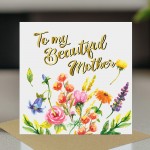 Mother's Day Card To My Beautiful Mother With Kraft Envelope