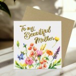 Mother's Day Card To My Beautiful Mother With Kraft Envelope