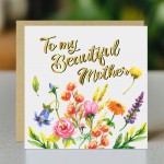 Mother's Day Card To My Beautiful Mother With Kraft Envelope