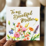 Mother's Day Card To My Beautiful Mother With Kraft Envelope