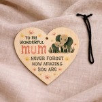 Mothers Day Gift To My Wonderful Mum Heart Gift For Birthday