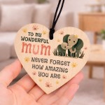 Mothers Day Gift To My Wonderful Mum Heart Gift For Birthday