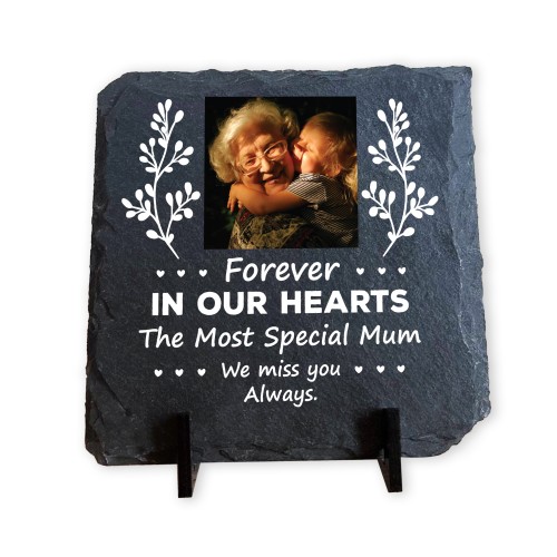 Personalised Mum Memorial Slate Plaque with Photo Mothers Day