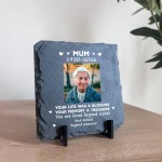 Personalised Mum Memorial Slate Plaque with Photo and Dates