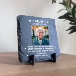 Personalised Mum Memorial Slate Plaque with Photo and Dates