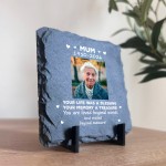 Personalised Mum Memorial Slate Plaque with Photo and Dates