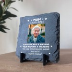 Personalised Mum Memorial Slate Plaque with Photo and Dates