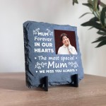 Personalised Mum Memorial Plaque with Photo Slate Remembrance