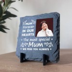 Personalised Mum Memorial Plaque with Photo Slate Remembrance