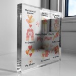 Happy Mothers Day Gift Acrylic Plaque Meaningful Gift for Mum
