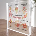 Happy Mothers Day Gift Acrylic Plaque Meaningful Gift for Mum