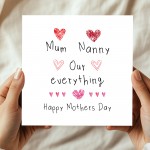 Mothers Day Card Mum Nanny Our Everything Cards For Mothers Day