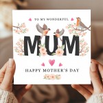 Cute Mothers Day Card, To My Wonderful Mum Card, Cards For Mothe