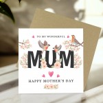 Cute Mothers Day Card, To My Wonderful Mum Card, Cards For Mothe