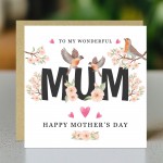 Cute Mothers Day Card, To My Wonderful Mum Card, Cards For Mothe