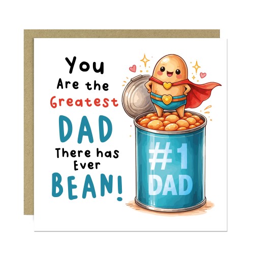 Hilarious Fathers Day Card Greatest Dad Ever BEAN Thank You Card Hilarious Fathers Day Card Greatest Dad Ever BEAN Thank You Card